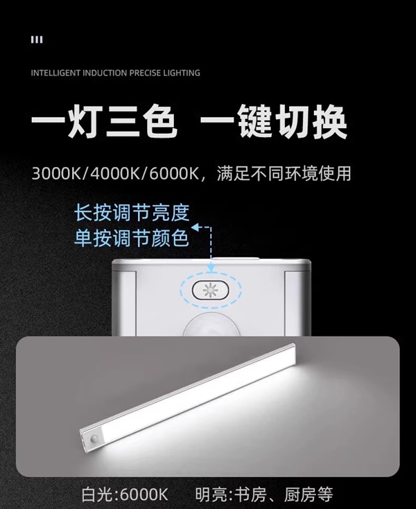 奇趣分分彩：人来即亮 人走缓熄：0秒智能感应LED灯20.9元包邮